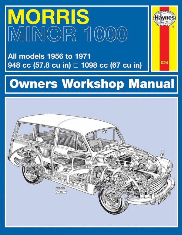 Haynes Morris Minor reparasjonshåndbok for Morris Minor 1000 (56 - 71) up to K