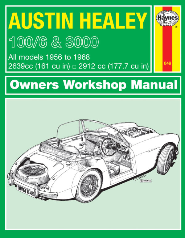 Haynes Austin Healey reparasjonshåndbok for Austin Healey 100/6 & 3000 (56 - 68) up to G classic reprint