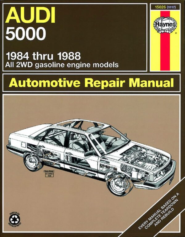 Haynes Audi reparasjonshåndbok for Audi 5000 ‘84 - ‘88