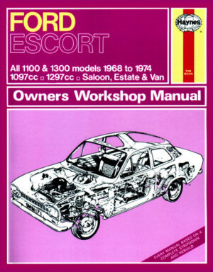 Haynes Ford reparasjonshåndbok for Ford Escort Mk I 1100 & 1300 (68 - 74) up to N classic reprint