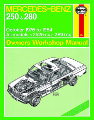 Haynes Mercedes-Benz reparasjonshåndbok for Mercedes-Benz 250 & 280 123 Series Petrol (Oct 76 - 84) up to B classic reprint