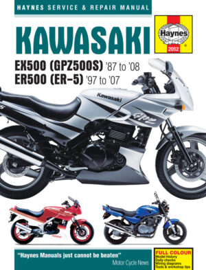 Haynes Kawasaki reparasjonshåndbok for Kawasaki EX500 (GPZ500S) & ER500 (ER-5) (87 - 08)