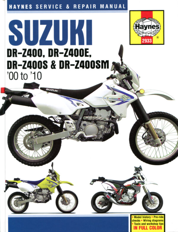 Haynes Suzuki reparasjonshåndbok for Suzuki DR-Z400 (00 to 10)