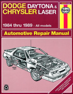 Haynes Dodge reparasjonshåndbok for Dodge Daytona & Chrysler Laser ‘84 - ‘89