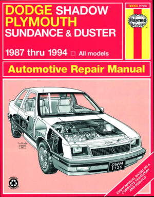 Haynes Dodge reparasjonshåndbok for Dodge Shadow & Plymouth Sundance ‘87 - ‘94