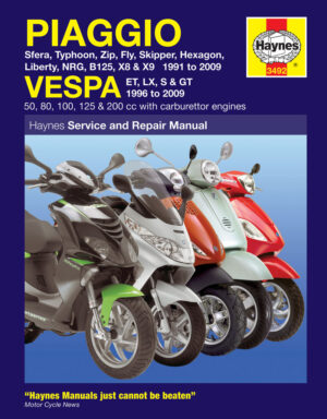 Haynes Scooter reparasjonshåndbok for Piaggio (Vespa) Scooters