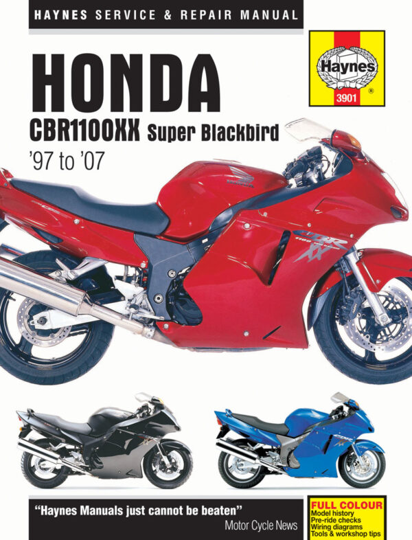 Haynes Honda reparasjonshåndbok for Honda CBR1100XX Super Blackbird (97 - 07)