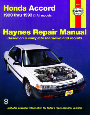 Haynes Honda reparasjonshåndbok for Honda Accord ‘90 - ‘93