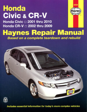 Haynes Honda reparasjonshåndbok for Honda Civic & CR-V ‘01 - ‘10