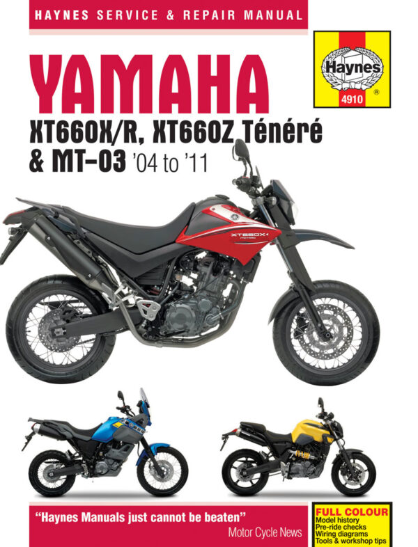 Haynes Yamaha reparasjonshåndbok for Yamaha XT660 & MT-03 (04 - 11)