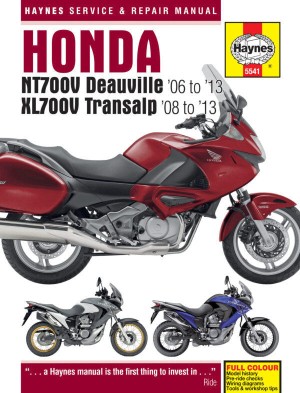 Haynes Honda reparasjonshåndbok for Honda NT700V Deauville & XL700V Transalp (06 - 13)