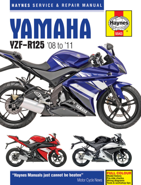 Haynes Yamaha reparasjonshåndbok for Yamaha YZF-R125 (08 - 11)