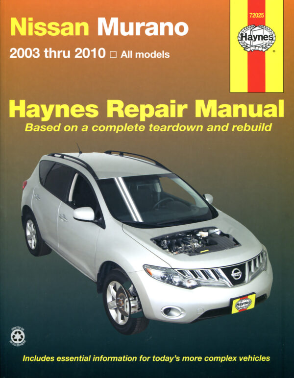 Haynes Nissan reparasjonshåndbok for Nissan Murano ‘03 - ‘10