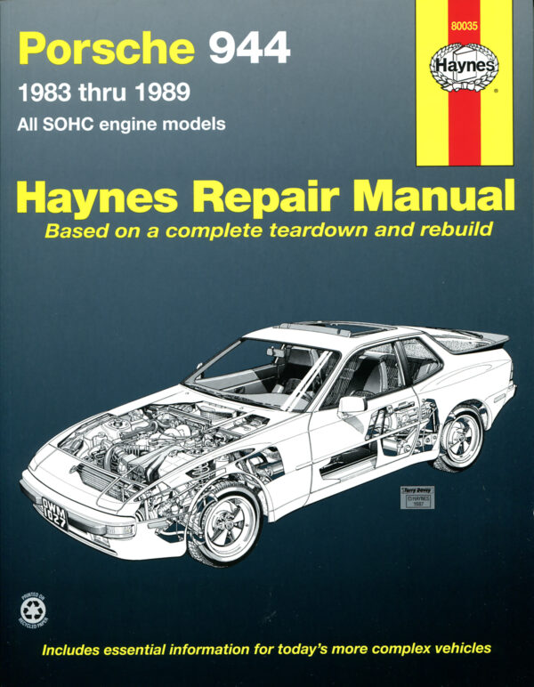 Haynes Porsche reparasjonshåndbok for Porsche 944 ‘83 - ‘89