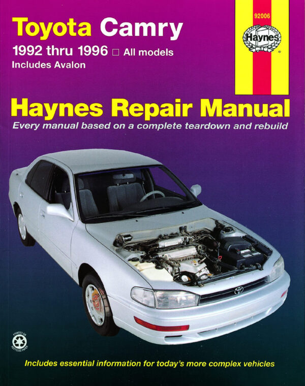 Haynes Toyota reparasjonshåndbok for Toyota Camry & Avalon ‘92 - ‘96