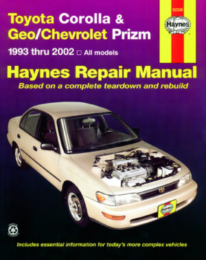 Haynes Toyota reparasjonshåndbok for Toyota Corolla & Geo/Chevrolet Prizm ‘93 - ‘02