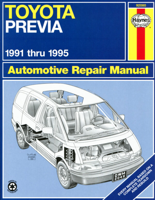 Haynes Toyota reparasjonshåndbok for Toyota Previa Van ‘91 - ‘95