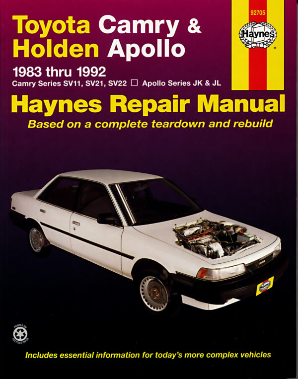 Haynes Toyota reparasjonshåndbok for Toyota Camry & Holden Apollo (83 - 92)