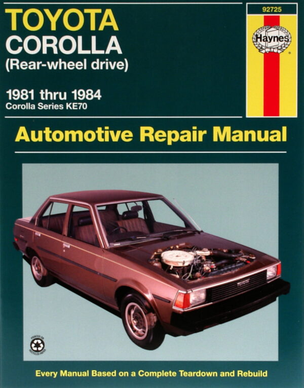 Haynes Toyota reparasjonshåndbok for Toyota Corolla (RWD) (81 - 84)