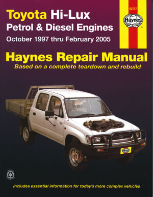 Haynes Toyota reparasjonshåndbok for Toyota Hilux Petrol & Diesel (97 - 05)