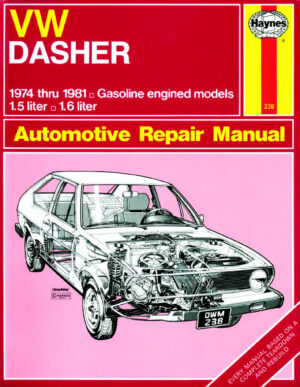 Haynes Volkswagen reparasjonshåndbok for VW Dasher ‘74 - ‘81