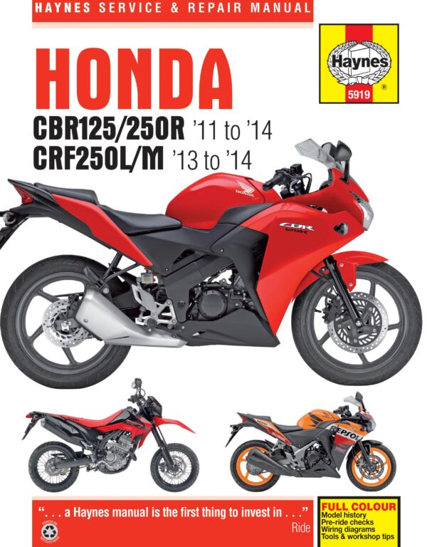 Haynes Honda reparasjonshåndbok for Honda CBR125R