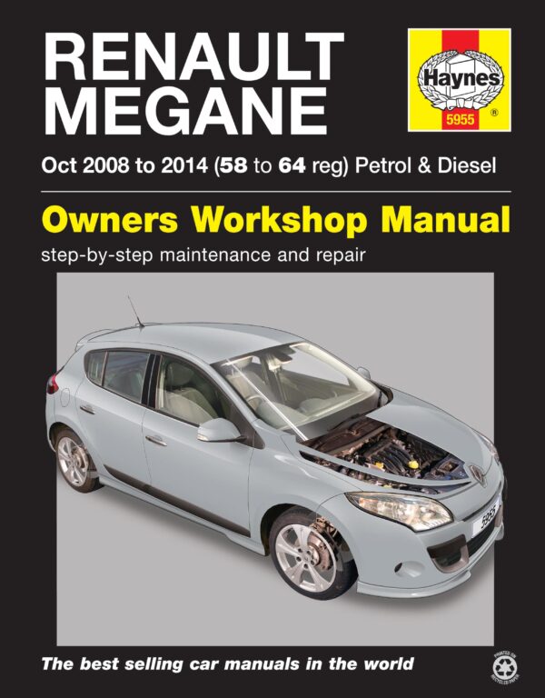 Haynes Renault reparasjonshåndbok for Renault Megane (Oct '08-'14)