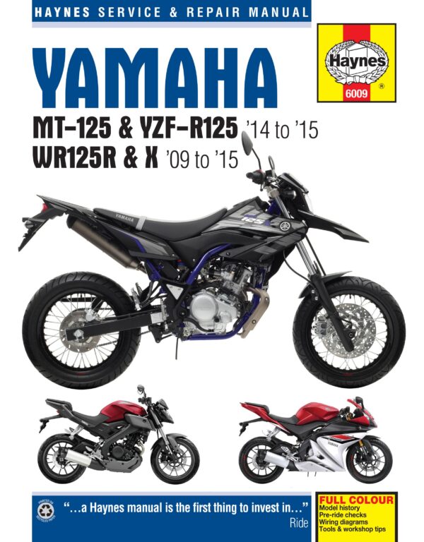 Haynes Yamaha reparasjonshåndbok for Yamaha MT/YZF-R125 (14-15) & WR125 (09-15)