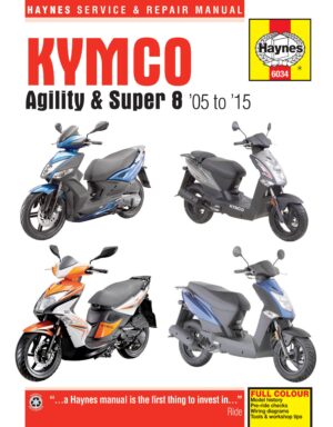 Haynes Kymco reparasjonshåndbok for Kymco Agility & Super 8 Scooters (05 - 15)