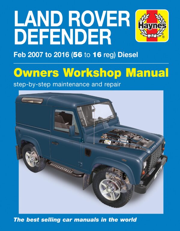 Haynes Land Rover reparasjonshåndbok for Land Rover Defender Diesel (Feb 07 - 16)