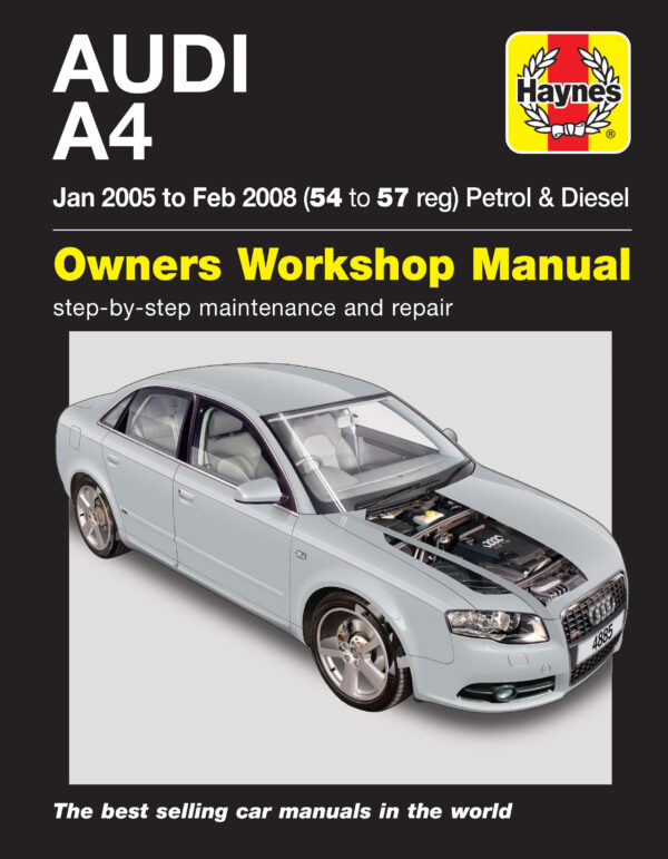 Haynes Audi reparasjonshåndbok for Audi A4 Petrol & Diesel (Jan 05 to Feb 08) 54 to 57