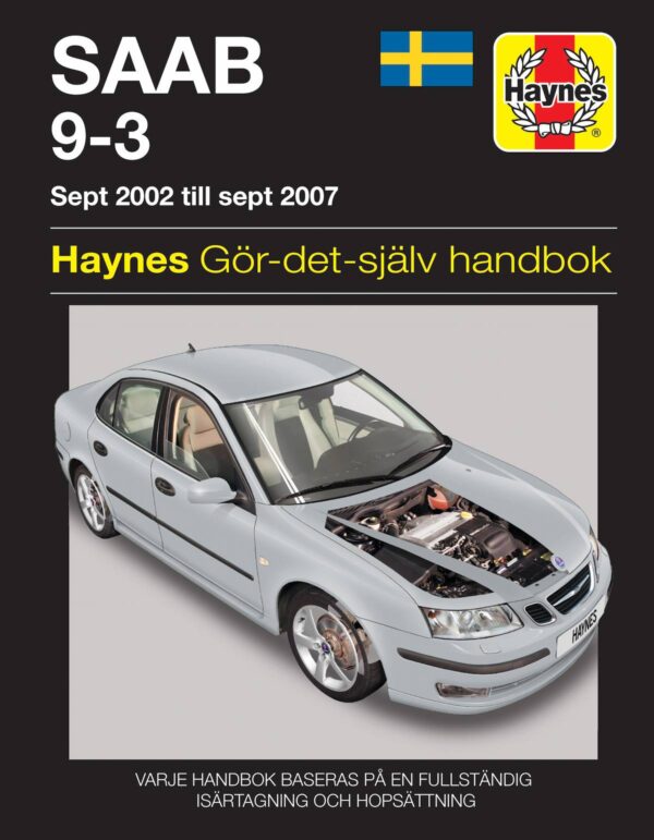 Forside av Haynes SAAB reparasjonshåndbok for Saab 9-3 fra 2002