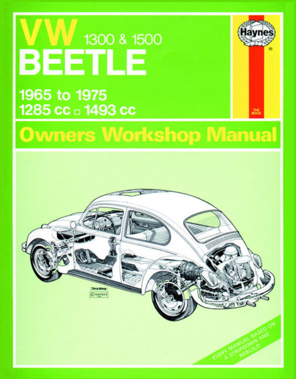 Haynes Volkswagen reparasjonshåndbok for VW Beetle 1300 & 1500 (65 - 75) up to P