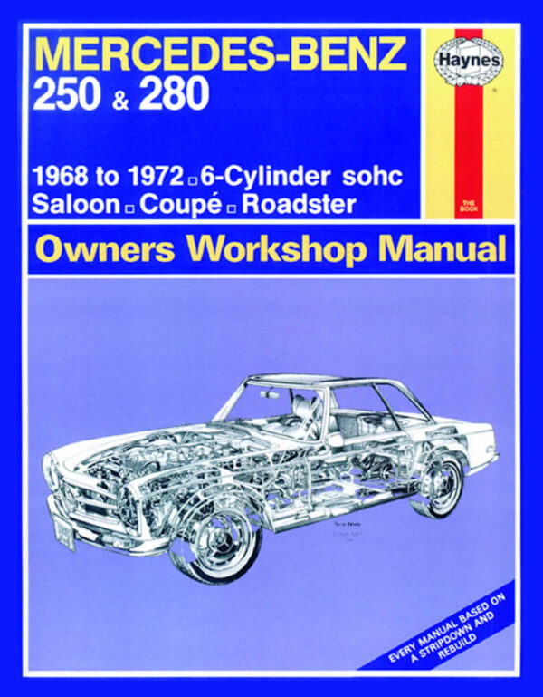 Haynes Mercedes-Benz reparasjonshåndbok for Mercedes-Benz 250 & 280 (68 - 72) up to L classic reprint