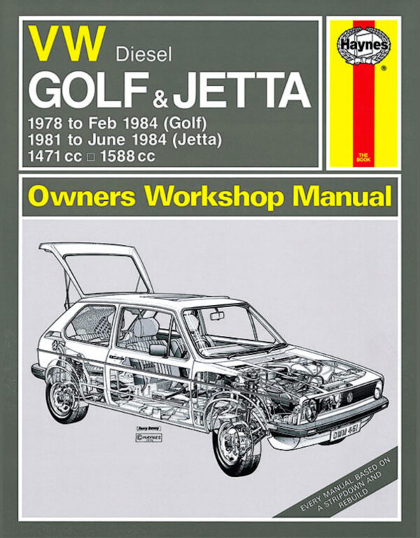 Haynes Volkswagen reparasjonshåndbok for VW Golf & Jetta Mk 1 Diesel (78 - 84) up to A classic reprint