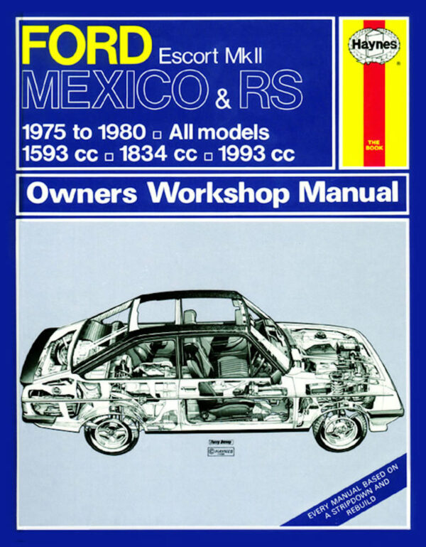 Haynes Ford reparasjonshåndbok for Ford Escort Mk II Mexico