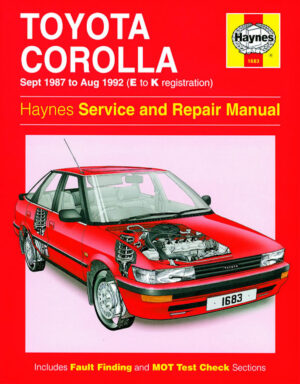 Haynes Toyota reparasjonshåndbok for Toyota Corolla Petrol (Sept 87 - Aug 92) E to K