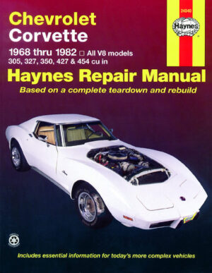 Haynes Chevrolet reparasjonshåndbok for Chevrolet Corvette ‘68 - ‘82