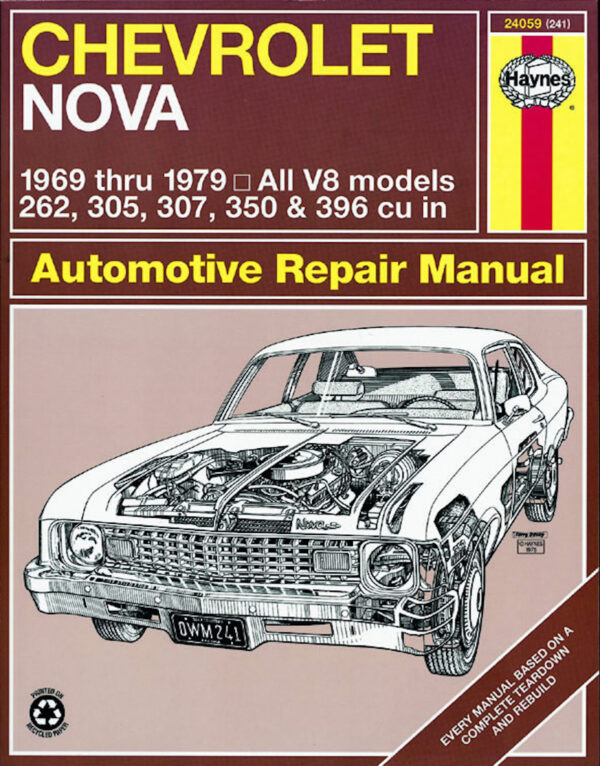 Haynes Chevrolet reparasjonshåndbok for Chevrolet Nova ‘69 - ‘79