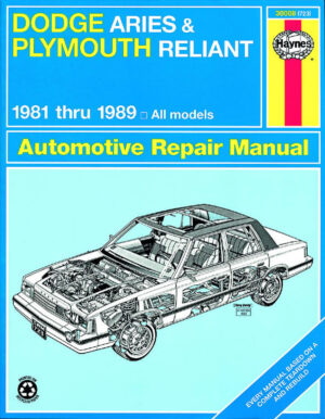 Haynes Dodge reparasjonshåndbok for Dodge Aries & Plymouth Reliant ‘81 - ‘89