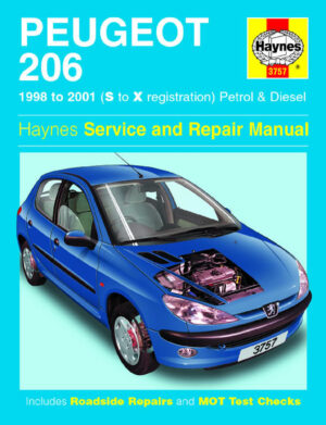 Haynes Peugeot reparasjonshåndbok for Peugeot 206 Petrol & Diesel (98 - 01) S to X