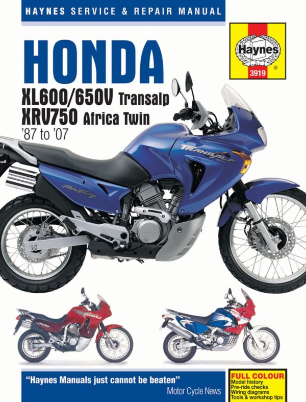 Haynes Honda reparasjonshåndbok for Honda XL600/650V Transalp & XRV750 Africa Twin (87 to 07)