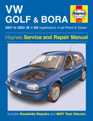 Haynes Volkswagen reparasjonshåndbok for VW Golf & Bora 4-cyl Petrol & Diesel (01 - 03) X to 53