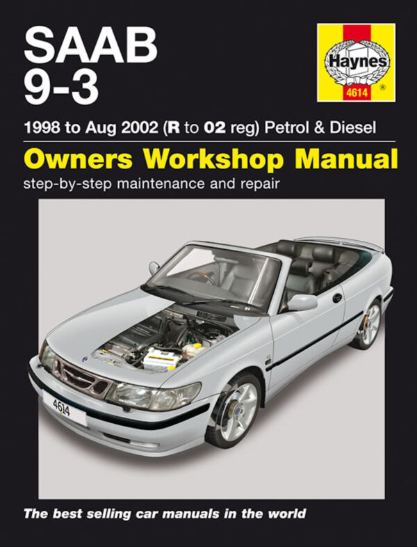 Haynes SAAB reparasjonshåndbok for Saab 9-3 Petrol & Diesel (98 - Aug 02) R to 02