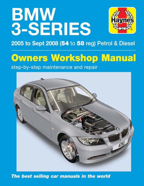 Haynes BMW reparasjonshåndbok for BMW 3-Series Petrol & Diesel (05 - Sept 08) 54 to 58