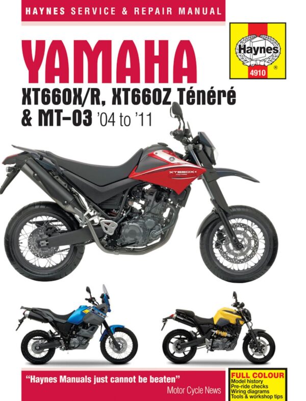 Haynes Yamaha reparasjonshåndbok for Yamaha XT660 & MT-03 (04 - 11)