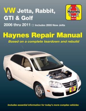 Haynes Volkswagen reparasjonshåndbok for VW Golf, Rabbit og Jetta modeller fra 2006 til 2011