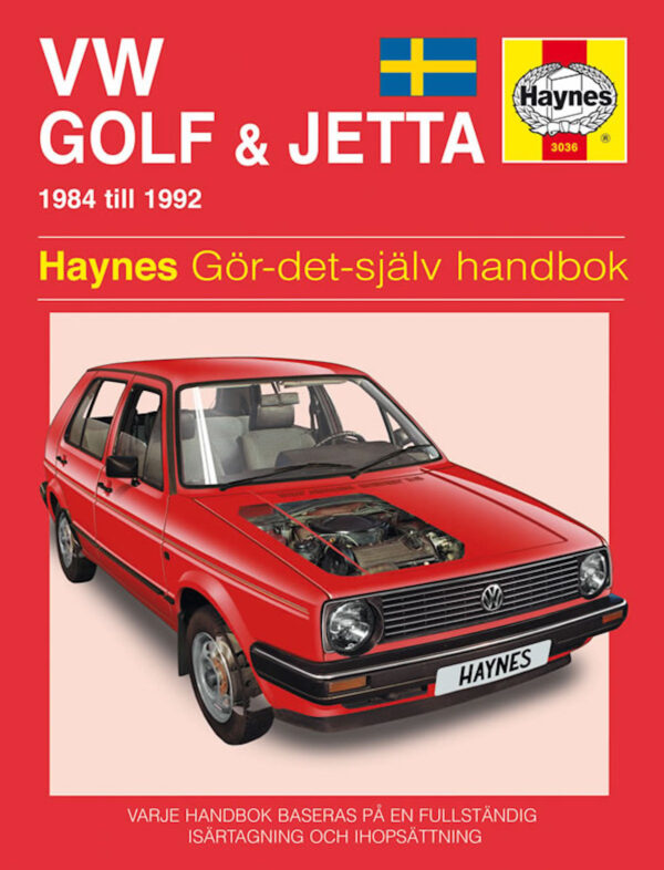 Haynes Volkswagen reparasjonshåndbok for VW Golf & Jetta II (84 - 92)