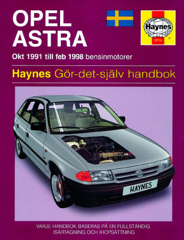 Haynes Opel reparasjonshåndbok forside for Opel Astra (91 - 98)